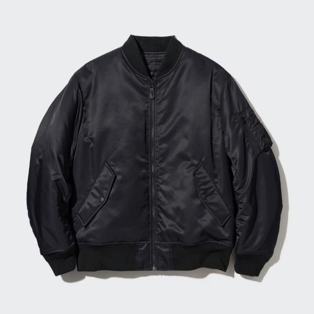 Uniqlo Bomber Blouson MA-1 Jacket Black M fit L XL