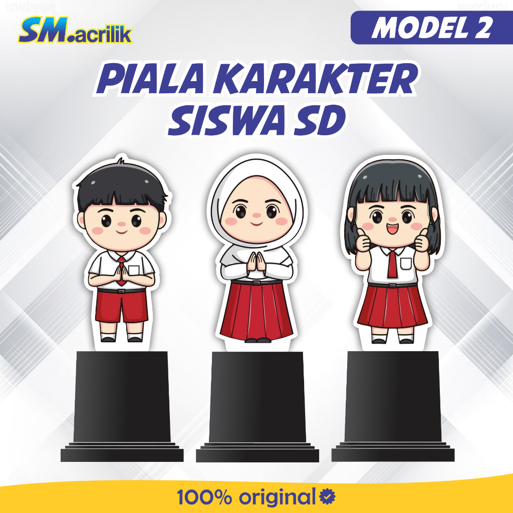 PIALA AKRILIK ANAK SD Model 2 | Piala Akrilik Kelulusan Sekolah - Piala Anak SD