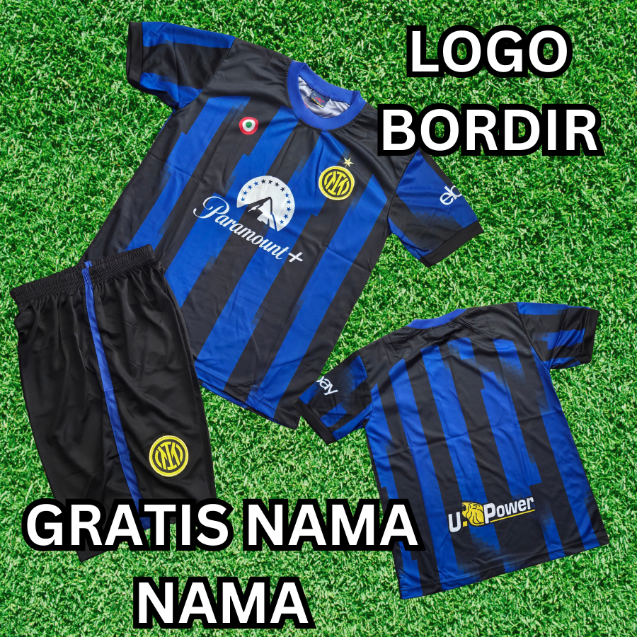 SETELAN BAJU BOLA ANAK INETRMILAN SETELAN SABLON NAMA ANAK BAJU BOLA INTER