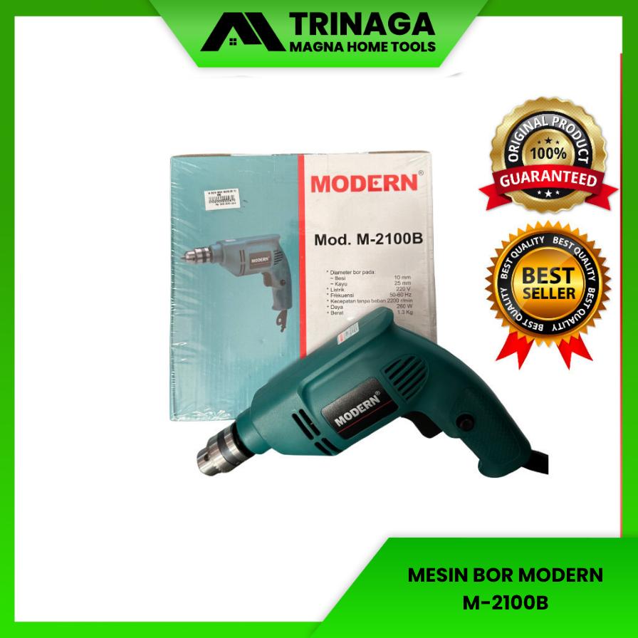 MESIN BOR LISTRIK MODERN 10MM M2100B [ORIGINAL]