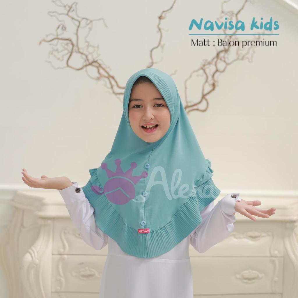 448 Jilbab Instan Anak Navisa Kids Ori Alena Hijab | Kerudung Plisket TK SD Usia 5-9 Tahun