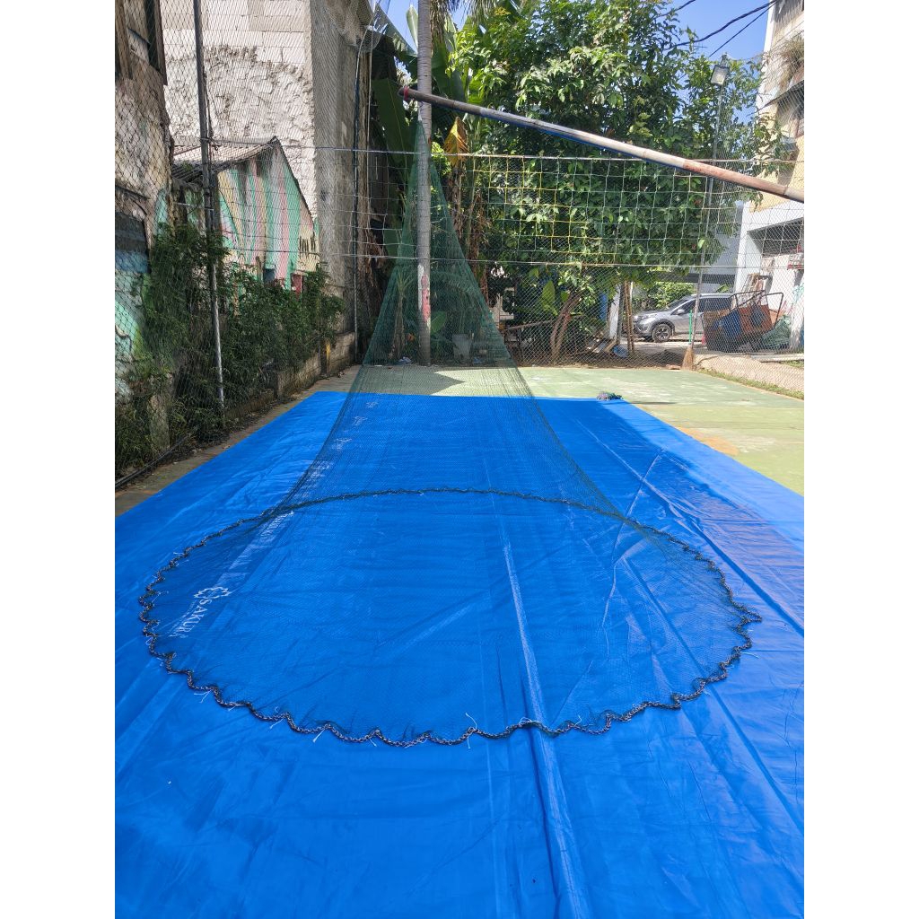 Jala lempar bahan benang nilon panjang 2,5 meter untuk ikan dan udang lubang 3/4 inchi