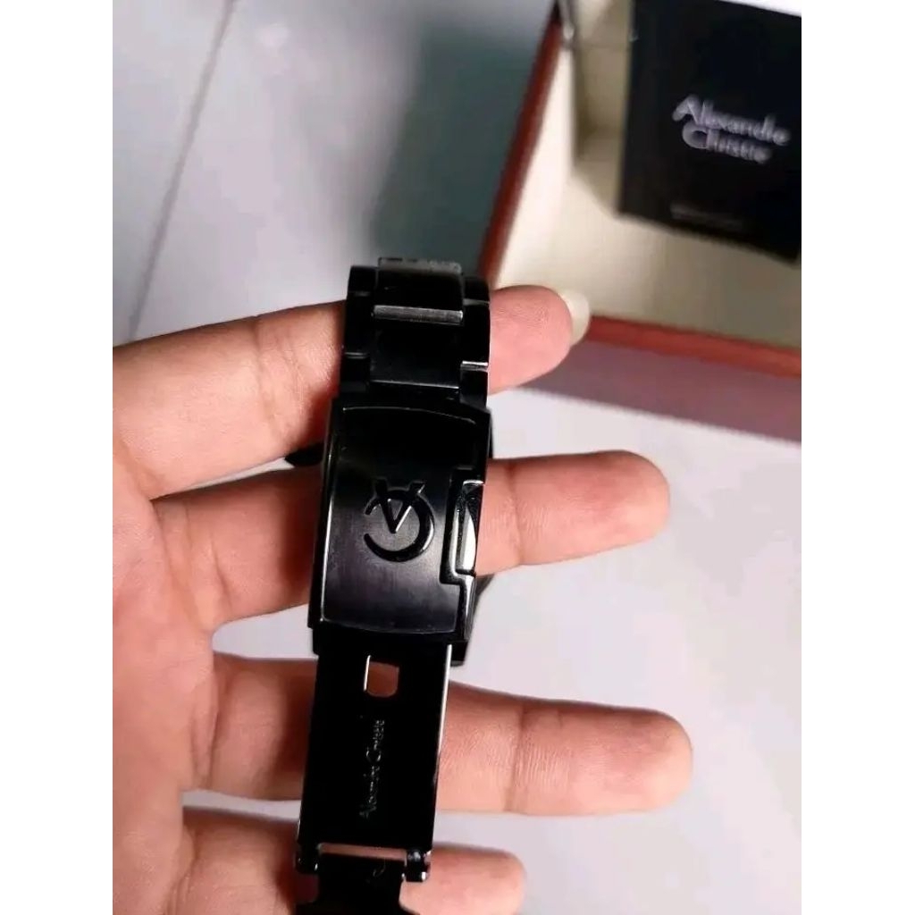 Jam Tangan Couple Alexandre Christie AC 6532 MC - Hitam , Mesin Kuarsa Jepang