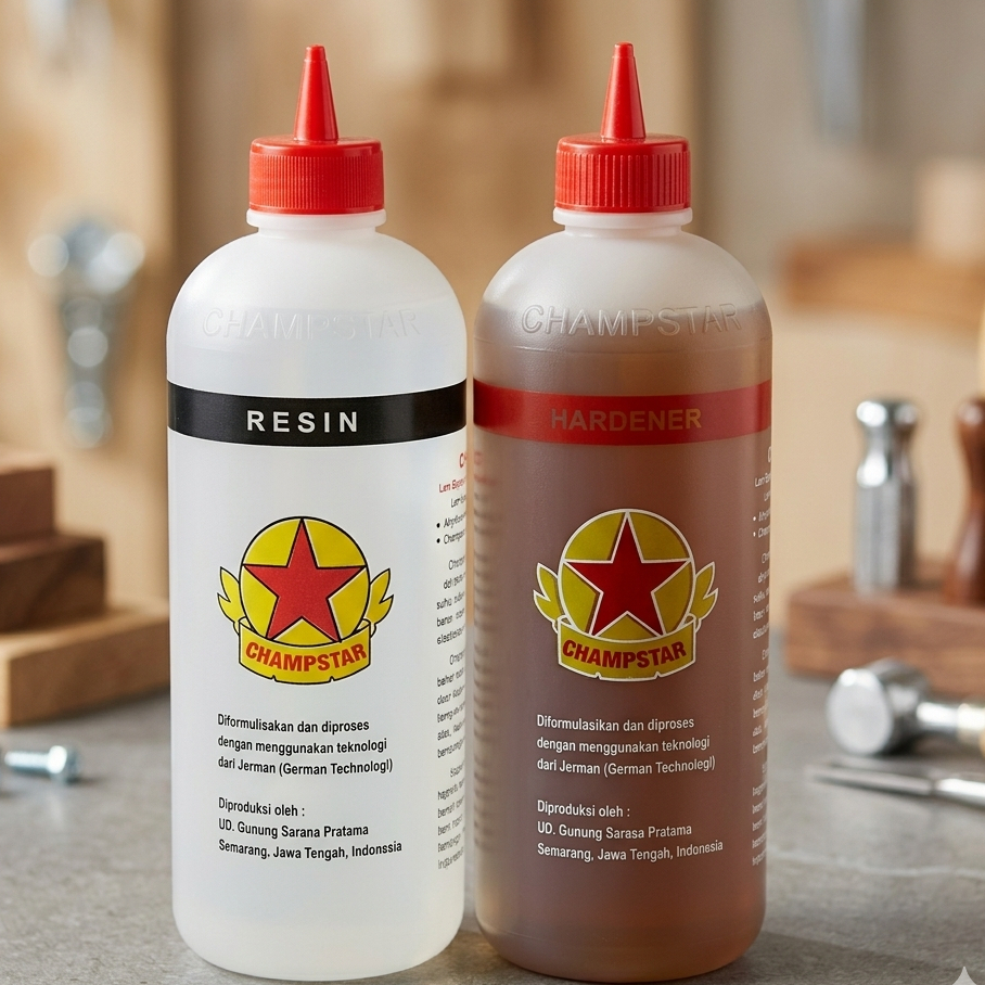 Lem Epoxy CHAMPSTAR Resin & Hardener Set - Lem Bening Serbaguna Kuat & Tahan Panas