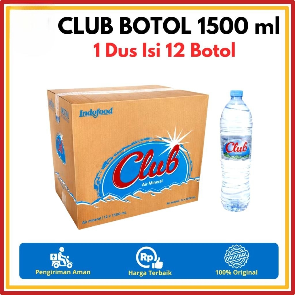 Club Air Mineral Botol 1500 ml 1 Dus Isi 12Botol | Air Mineral Club Botol1.5 L