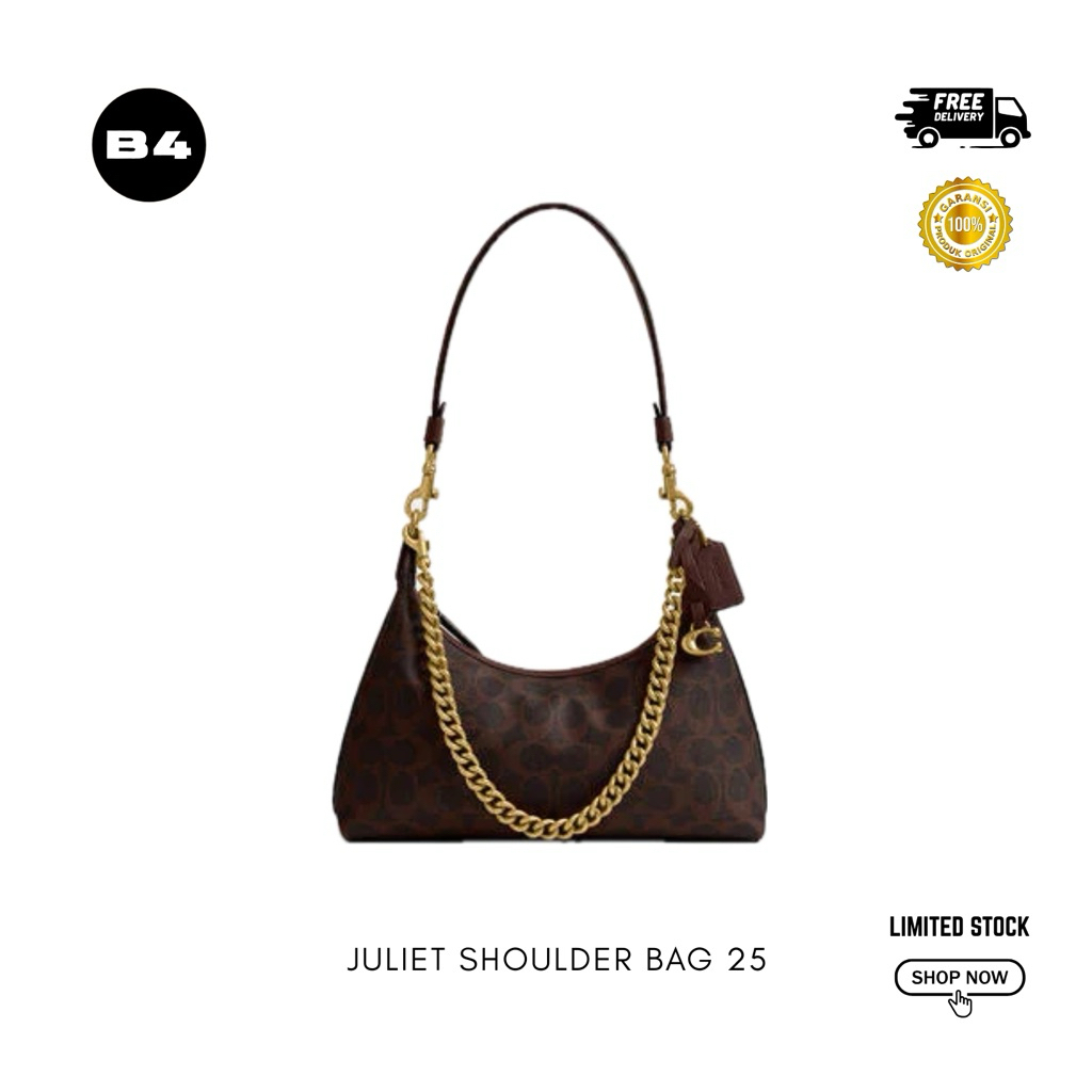 CO4CH Juliet Shoulder Bag 25 In Signature Canvas Dark Brown