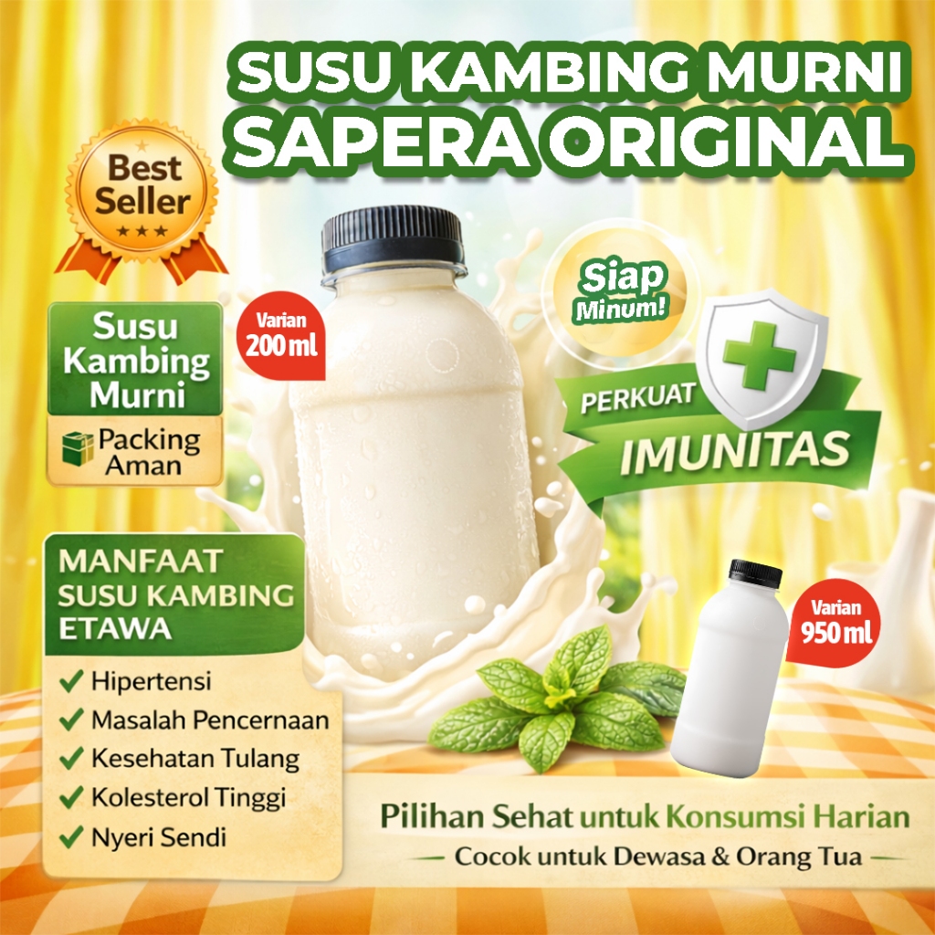 Susu Kambing Segar Murni 100% Tanpa Campuran Non Sugar