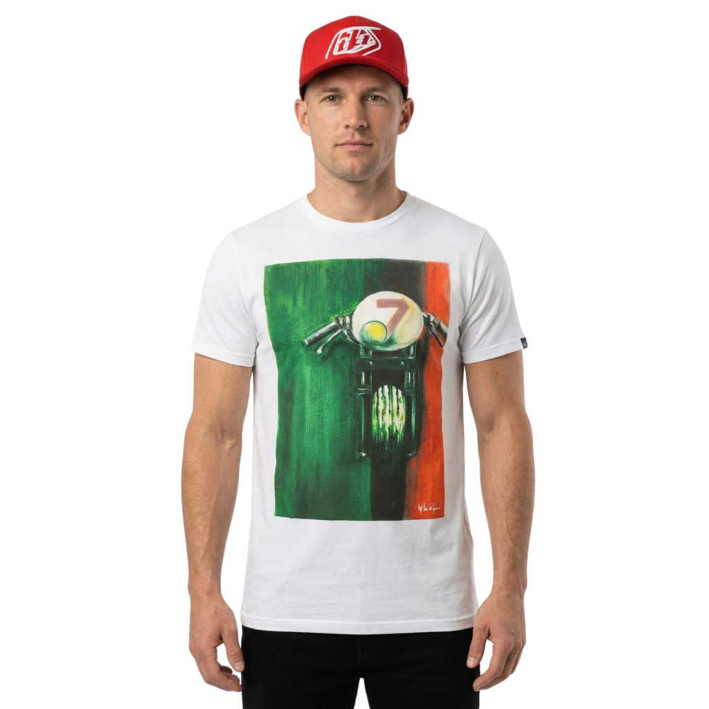 Troy Lee Designs Cafe Racer Tee White Original Kaos Pria Premium Casual Riding Size S