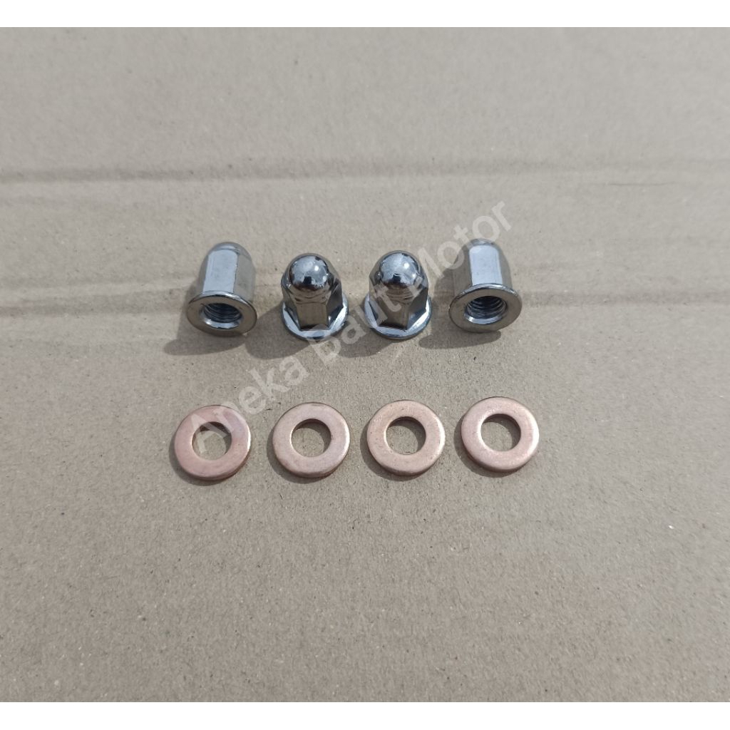 E Mur Blok Block Head + Ring Tembaga Honda Grand Supra X 100 Fit New Revo Old Legenda @1set