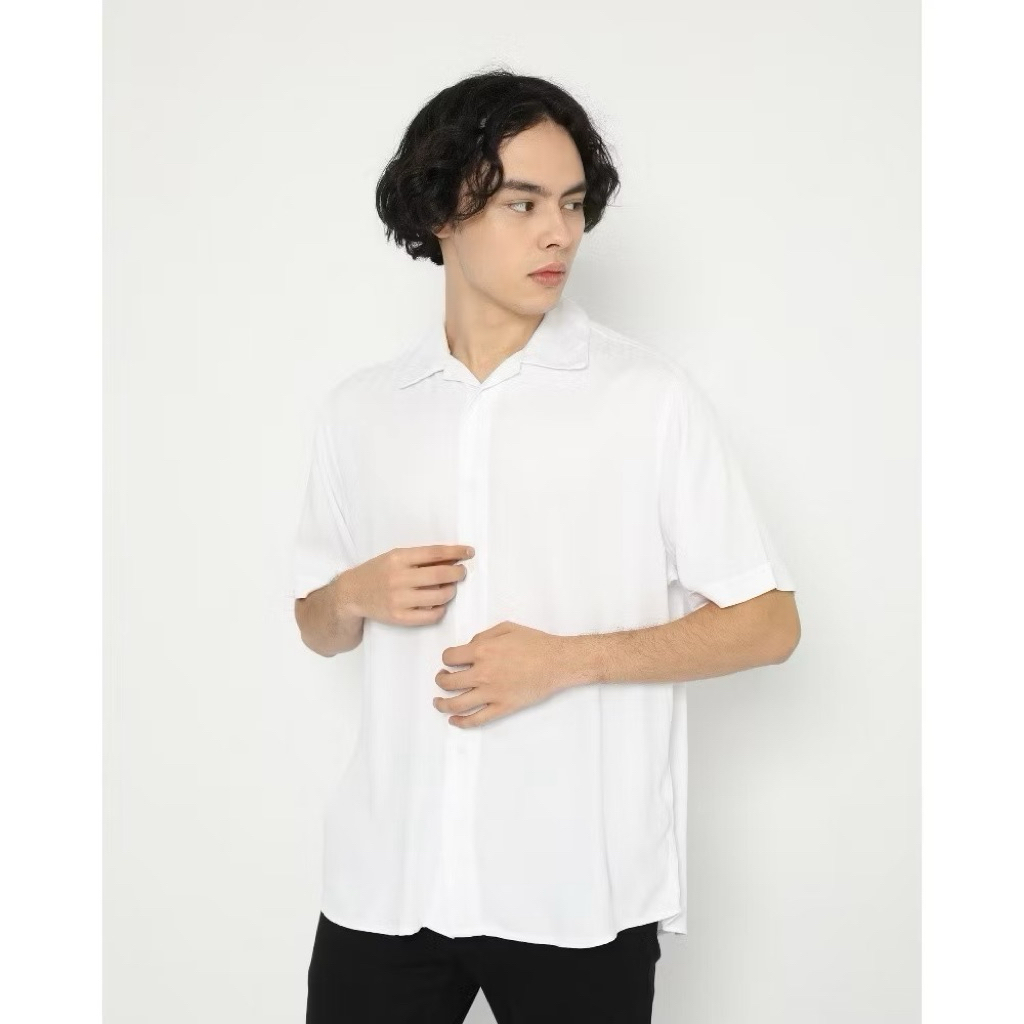 Baru atasan kemeja putih kerja interview ori erigo ukuran M to L LD 120 lembut adem rayon premium
