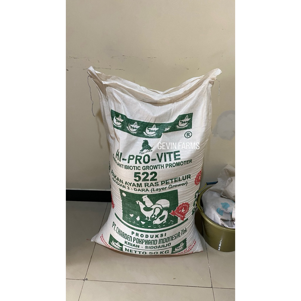 Pakan Ayam Petelur Hi-Pro-Vite 522 Grower Pokpan Pokpand ECER