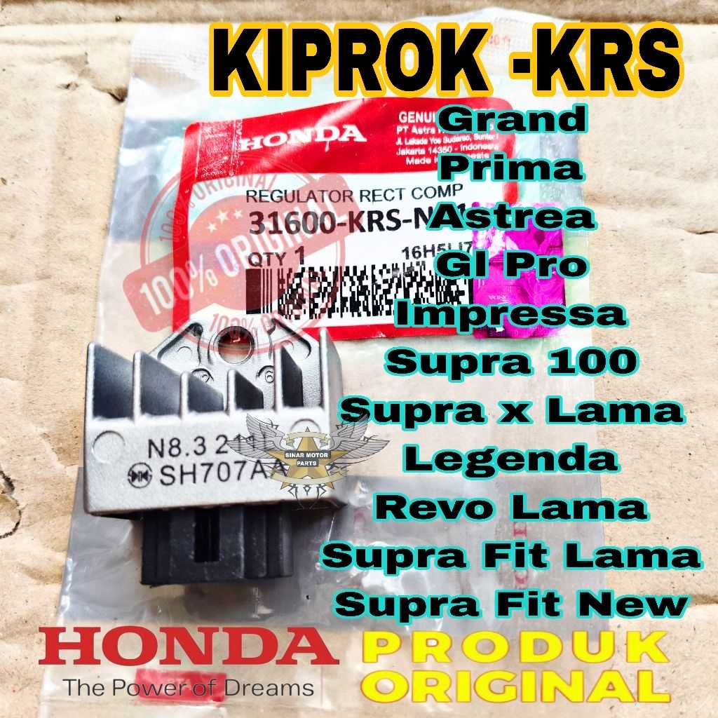 Kiprok Regulator Original honda KRS, Grand, Supra 100,Supra x Lama, Supra Fit Lama New, Legenda, Pri