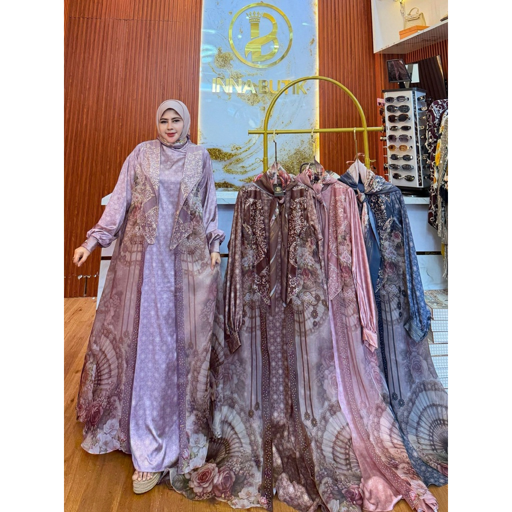 TERBARU GAMIS EDISI RAYA SET HIJAB BRAND INNA BUTIK