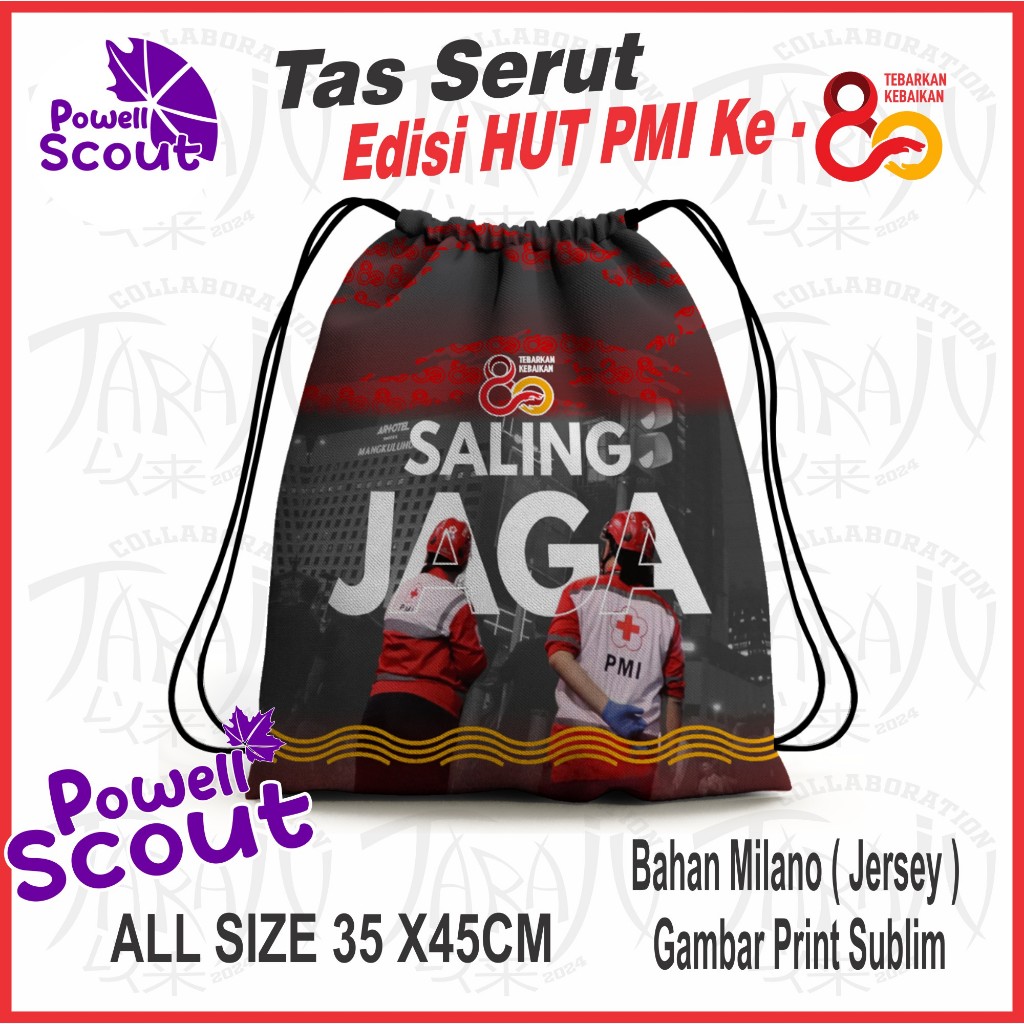 TAS PMI / TAS PMR / TAS Serut String Bag EDISI HUT PMI KE-80