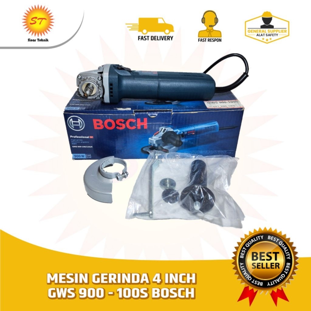 Mesin Gerinda 4 Inch GWS 900 - 100S BOSCH | BOSCH Mesin Gerinda Tangan GWS 900-100 S 4" Variable