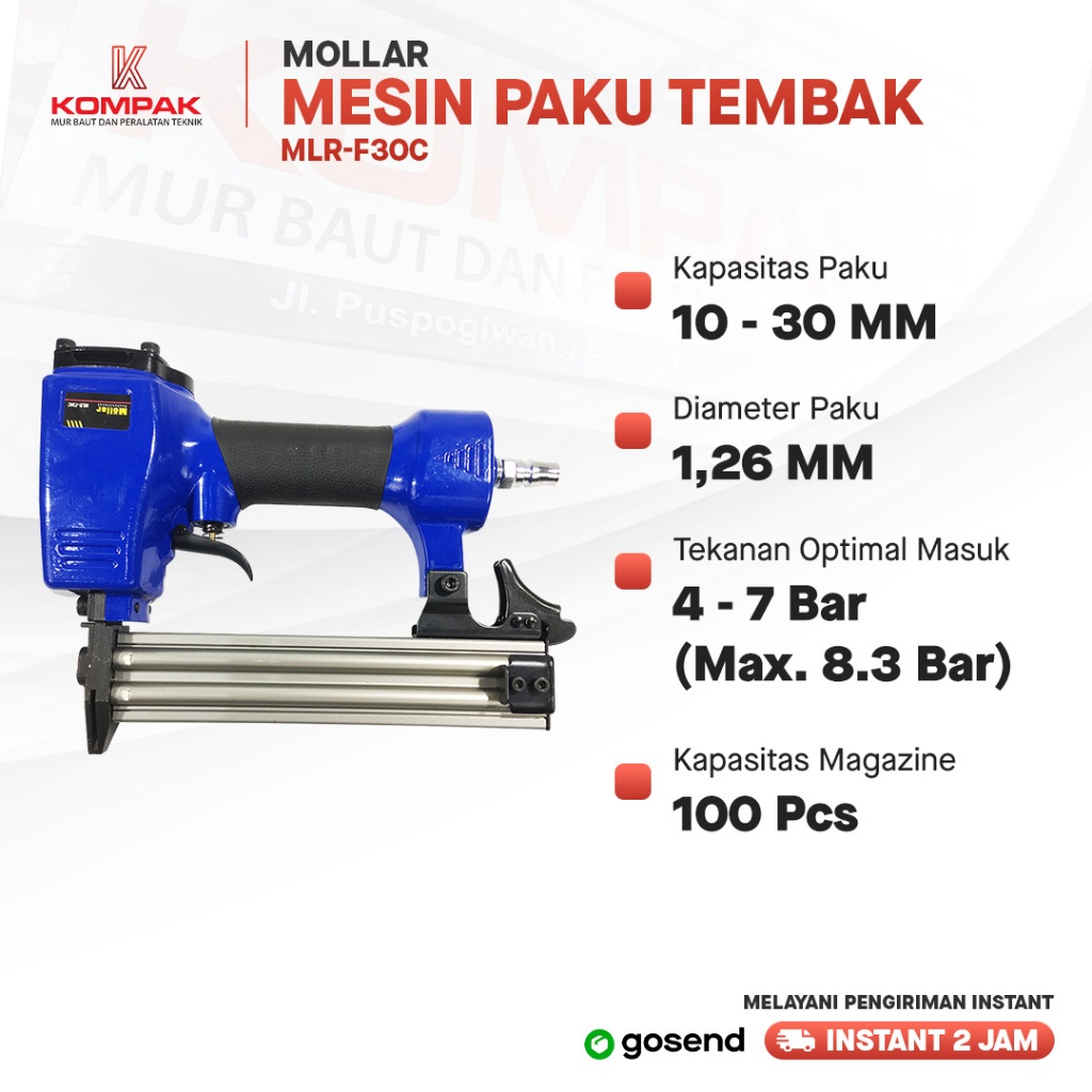 PROMO GOSEND mesin paku tembak f30 mollar / mesin paku tembak angin f30 mollar / mesin paku tembak a