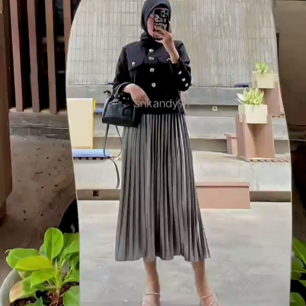 Rok Velvet bludru pendek / Rok Plisket Velvet Premium