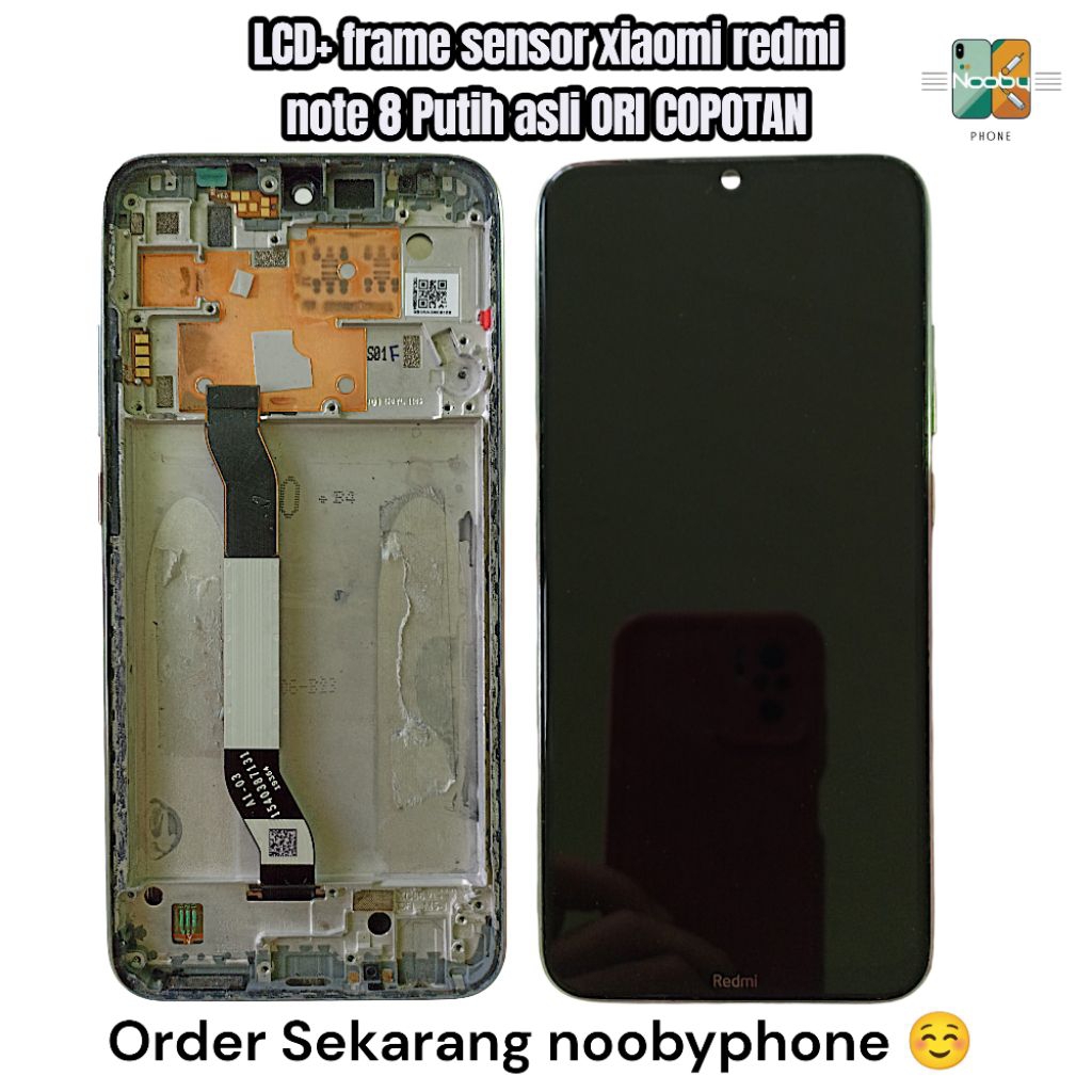 LCD+ frame sensor xiaomi redmi note 8 putih asli ORI COPOTAN