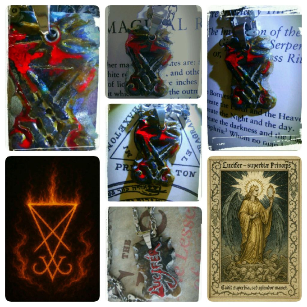 Kalung Lucifer Gothic Blood Morning Star Lucifer Wisdom Unveited Embrace The Light of Lucifer Sigil 