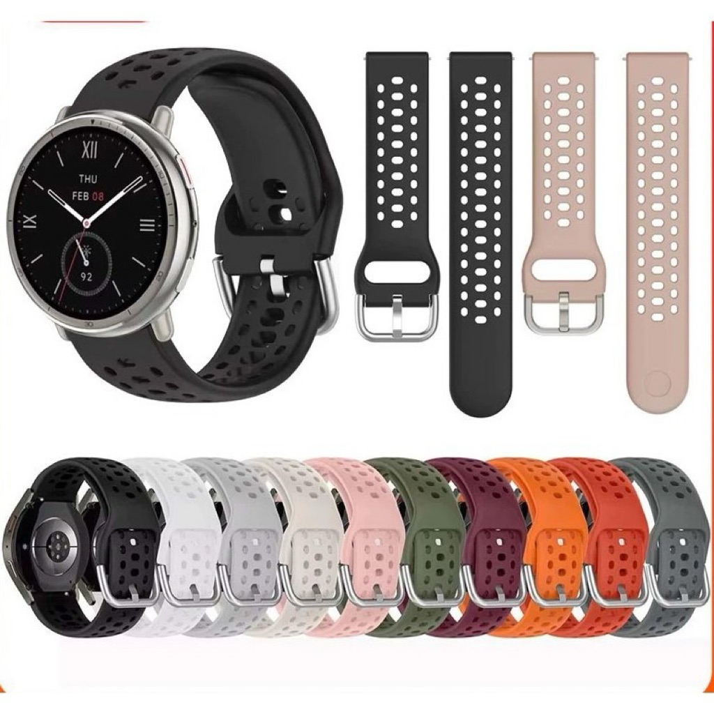 Strap Silikon Sporty 22mm Strap for Samsung Galaxy Watch 7/FE/6 Classic/6/5/4/4 Classic/Active 2 for