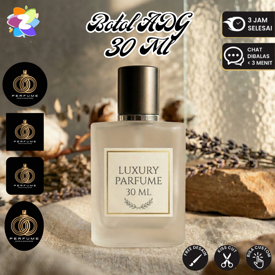 Stiker Botol Parfum ADG 30 ml Parfume Sticker Label Custom Aqua DiGio Acquad Premium Anti Luntur Znd