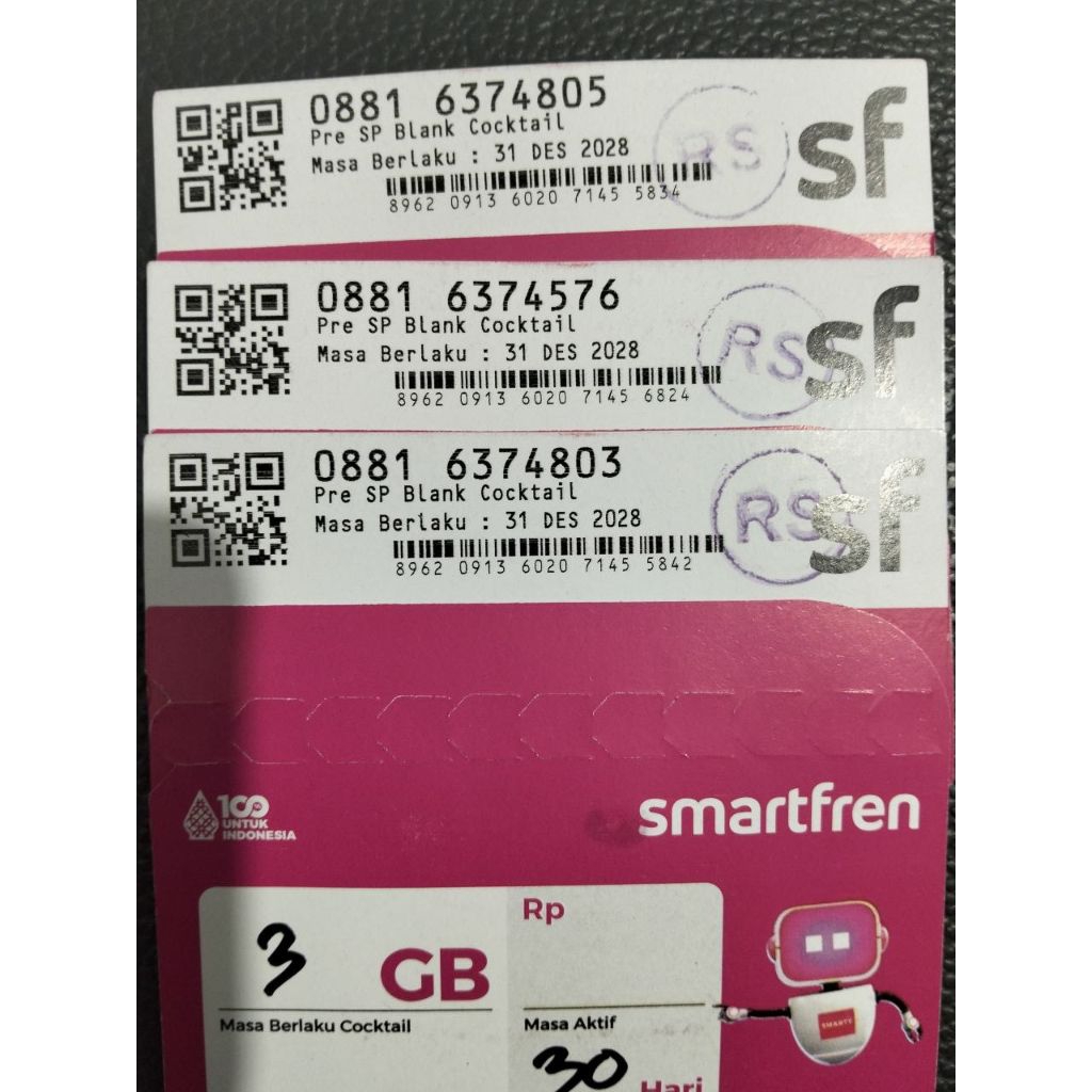 Kartu Perdana SMARTFREN 3GB SEGEL – Belum Registrasi | Murah 25RB