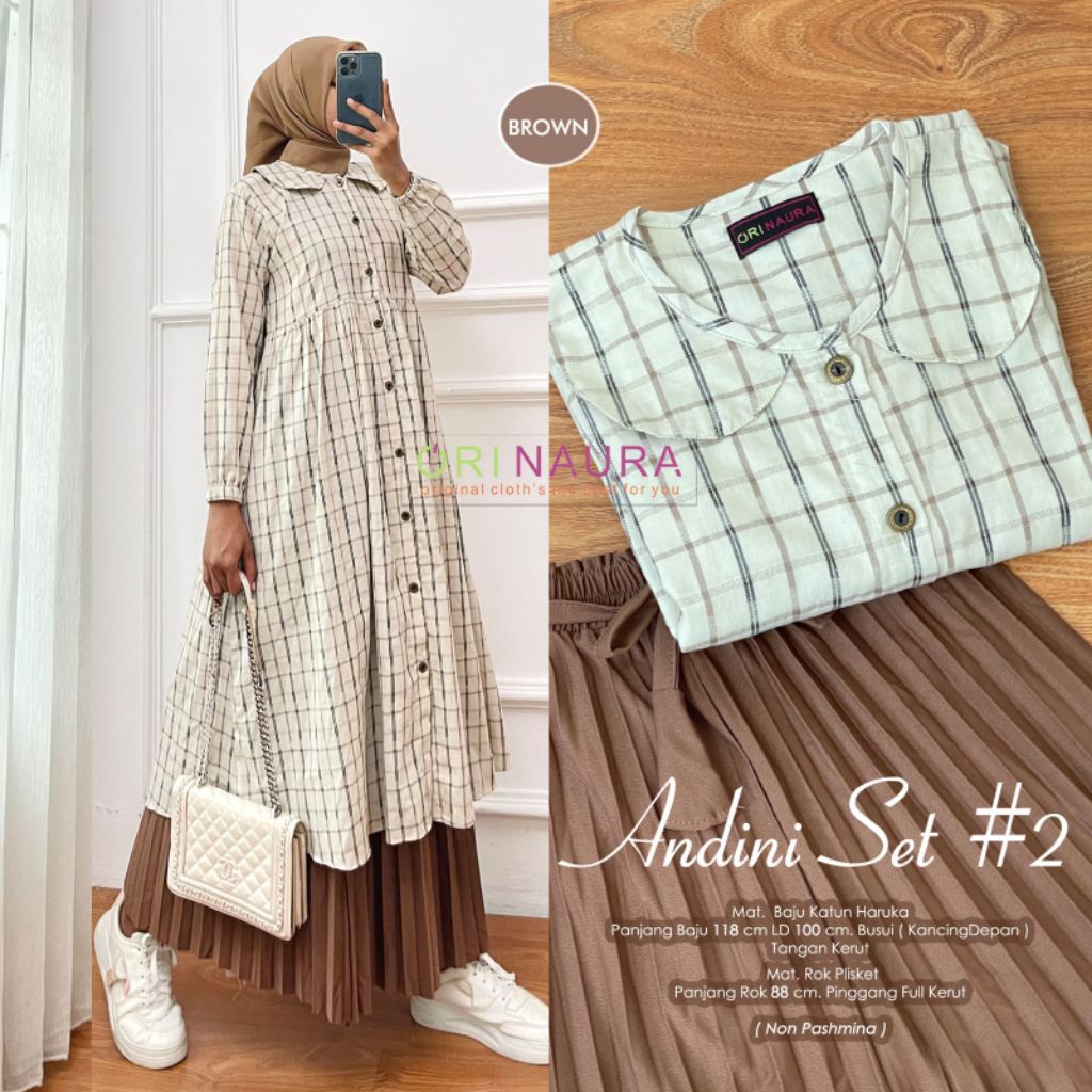 ANDINI SET#2 BY NAURA SETELAN ROK WANITA DEWASA