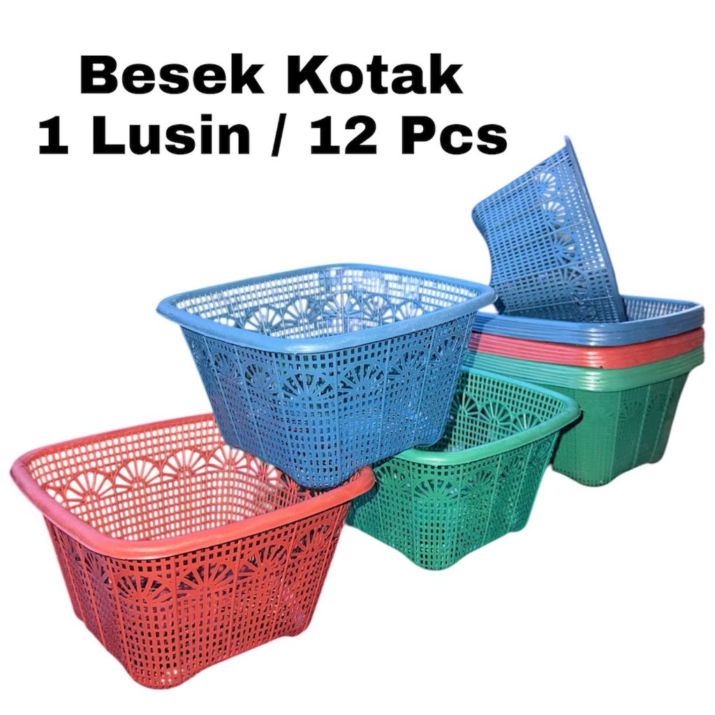 1 Lusin / 12 Pcs Besek Kotak Tradisi Besek Wakul Ceting Serbaguna Plastik Tebal Kitchenware