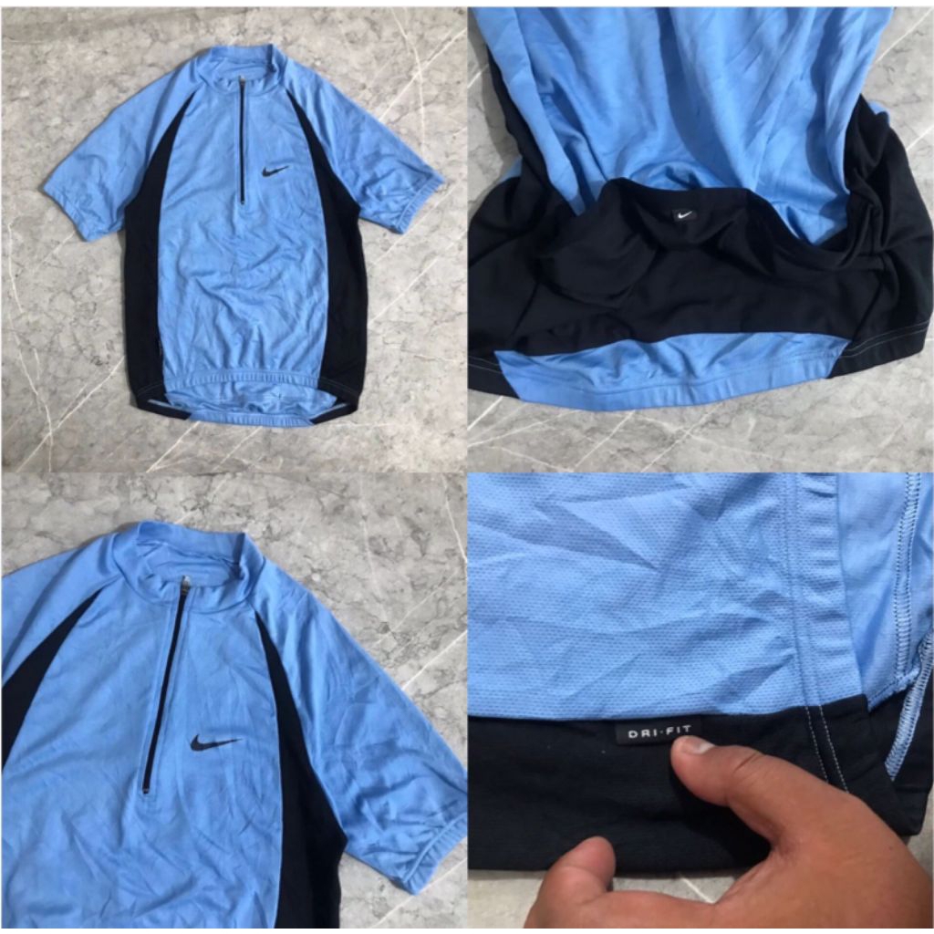 Baju Jersey sepeda biru hitam