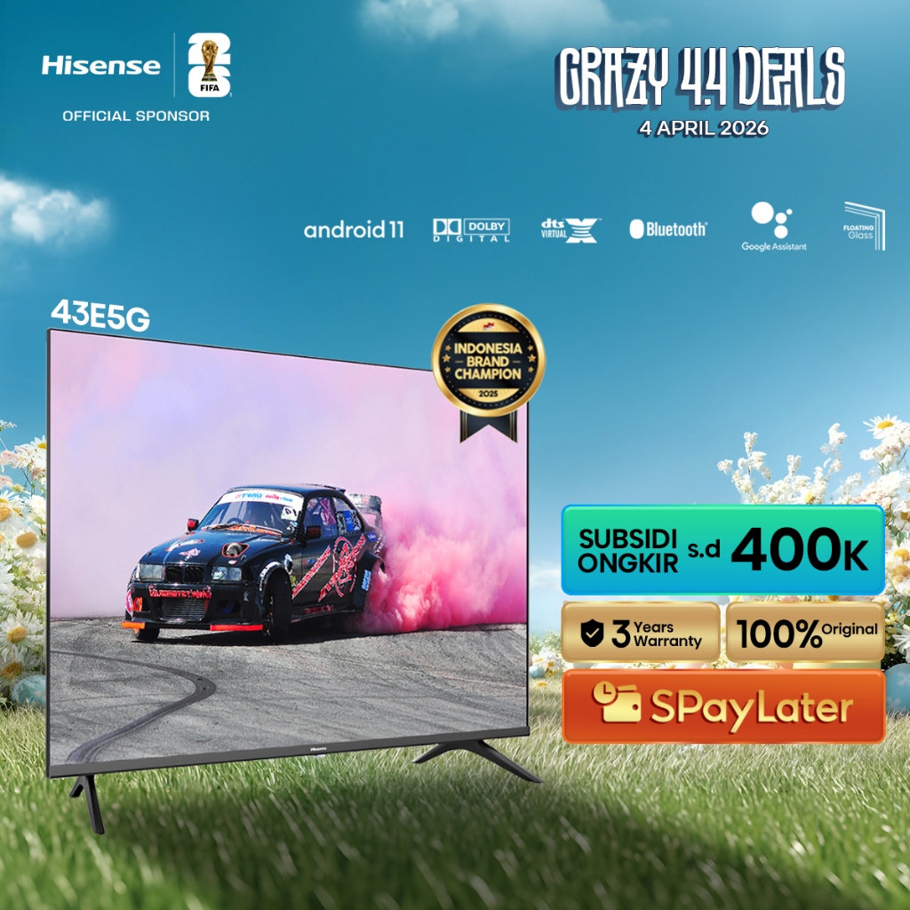 Hisense TV 43E5G OS 11 Android Smart TV 43 inch FHD Bazelles Design DTX V X & Dolby Audio Kontrol Su