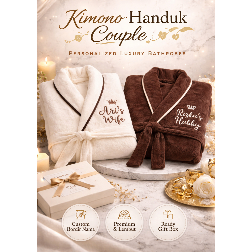 Kimono Handuk / Bathrobe Couple Bordir