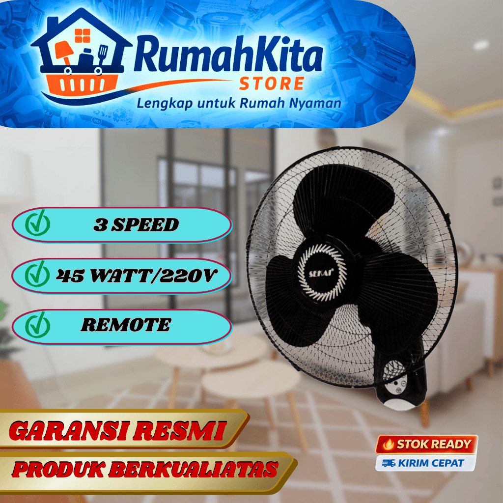 Sekai WFN1628RC – Wall Fan 16in 45 Watt Remote Control