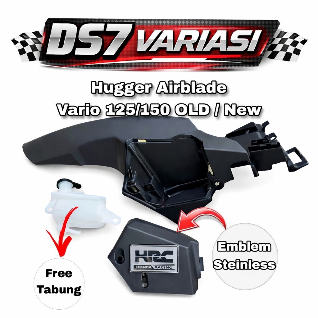 Hugger Spakbor Kolong Vario 125 150 LED Old New + Emblem Stainless HRC Japan Proti KTC Motul Koso Pn