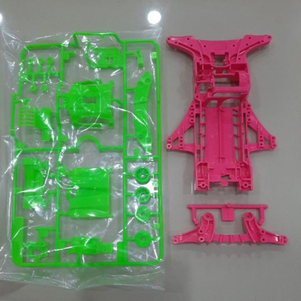 Chassis FMA Pink Ori Tamiya + Akar FMA Pink Ori + Gearbox FMA Hijau Ori
