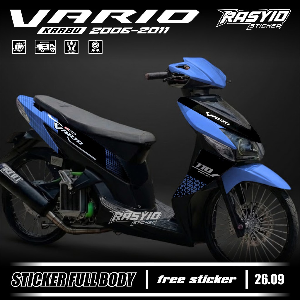 Terbaru COD Decal Sticker Full Body Honda Vario 110 CW Karbu Tahun 2006 2007 2008 2009 2010 2011 Sti