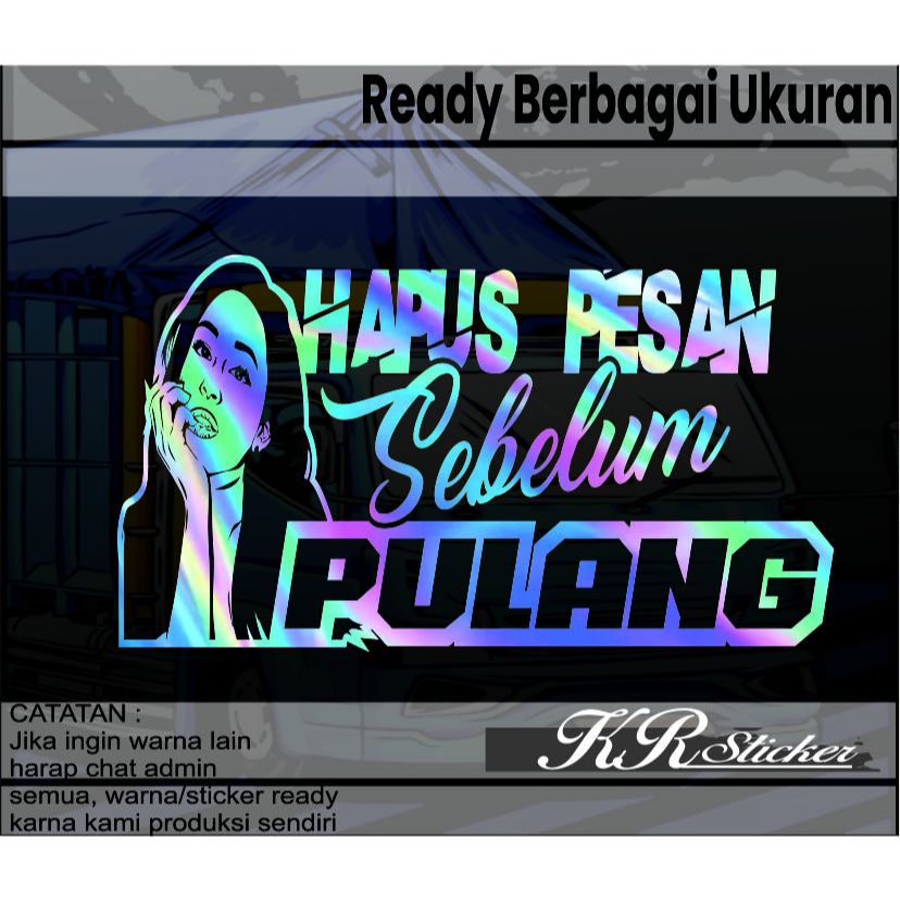 Cuting Stiker HAPUS PESAN Stiker Kata Kata Kaca Mobil Truck Picup Dll...