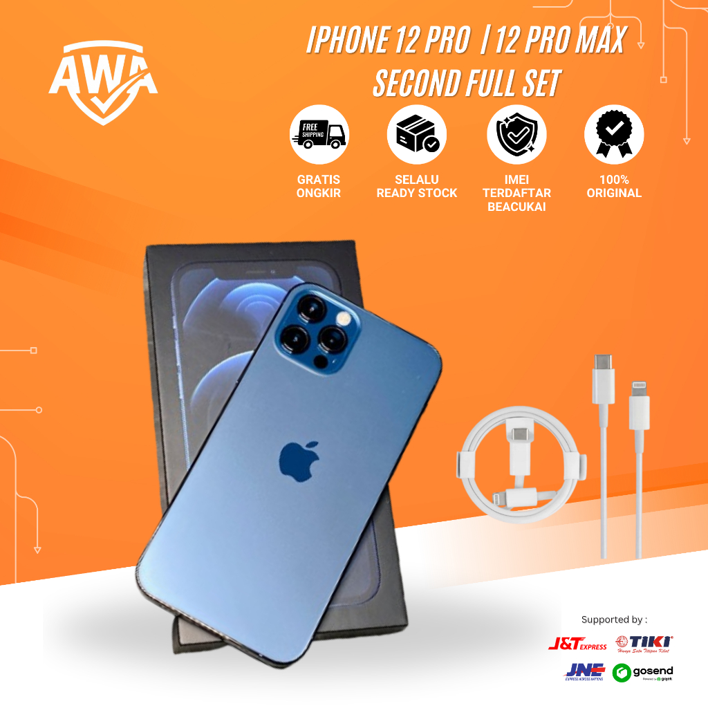 Apple iPhone 12 Pro / 12 Pro Max 128GB 256GB 512GB Bekas Mulus Fullset Ori