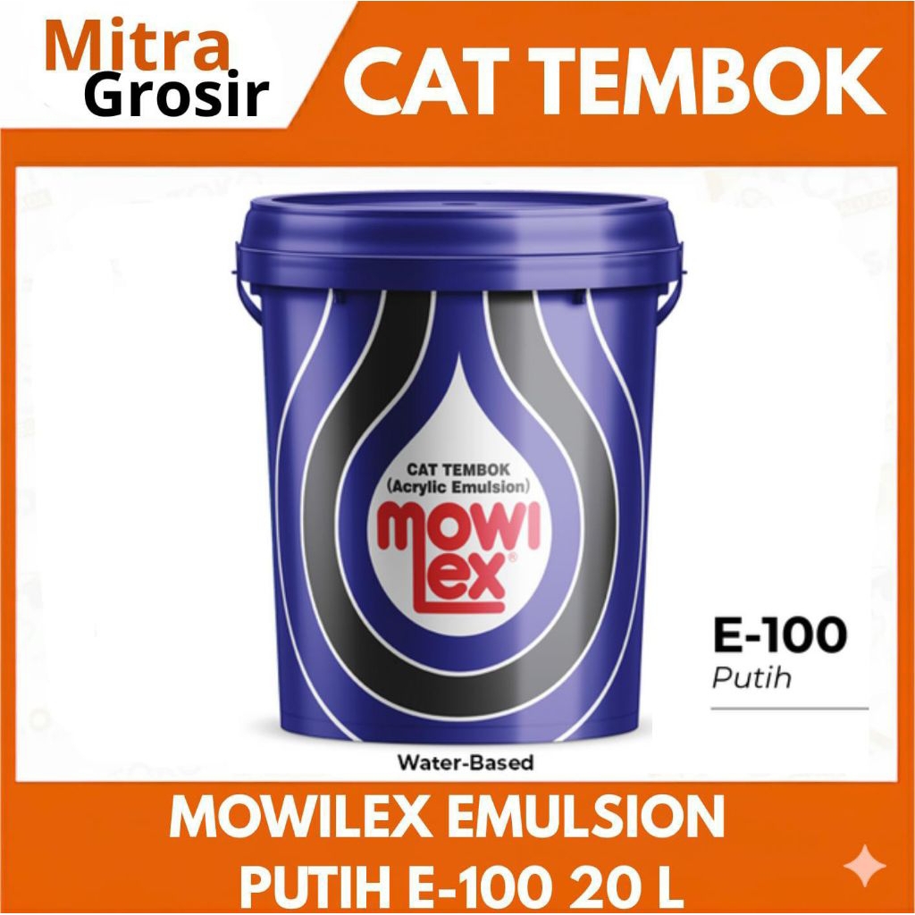 MOWILEX EMULSION 20 LITER PUTIH E100 | MOWILEX CAT TEMBOK