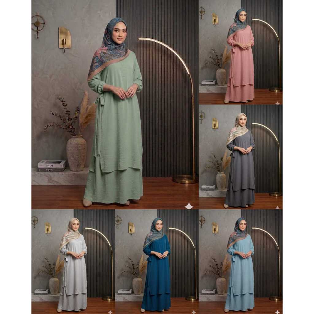Gamis Malaysia  Madinah LD 110-130 Jumbo  Lengan Karet Busui  Air Flow  Premium Bidadari Butik Serag