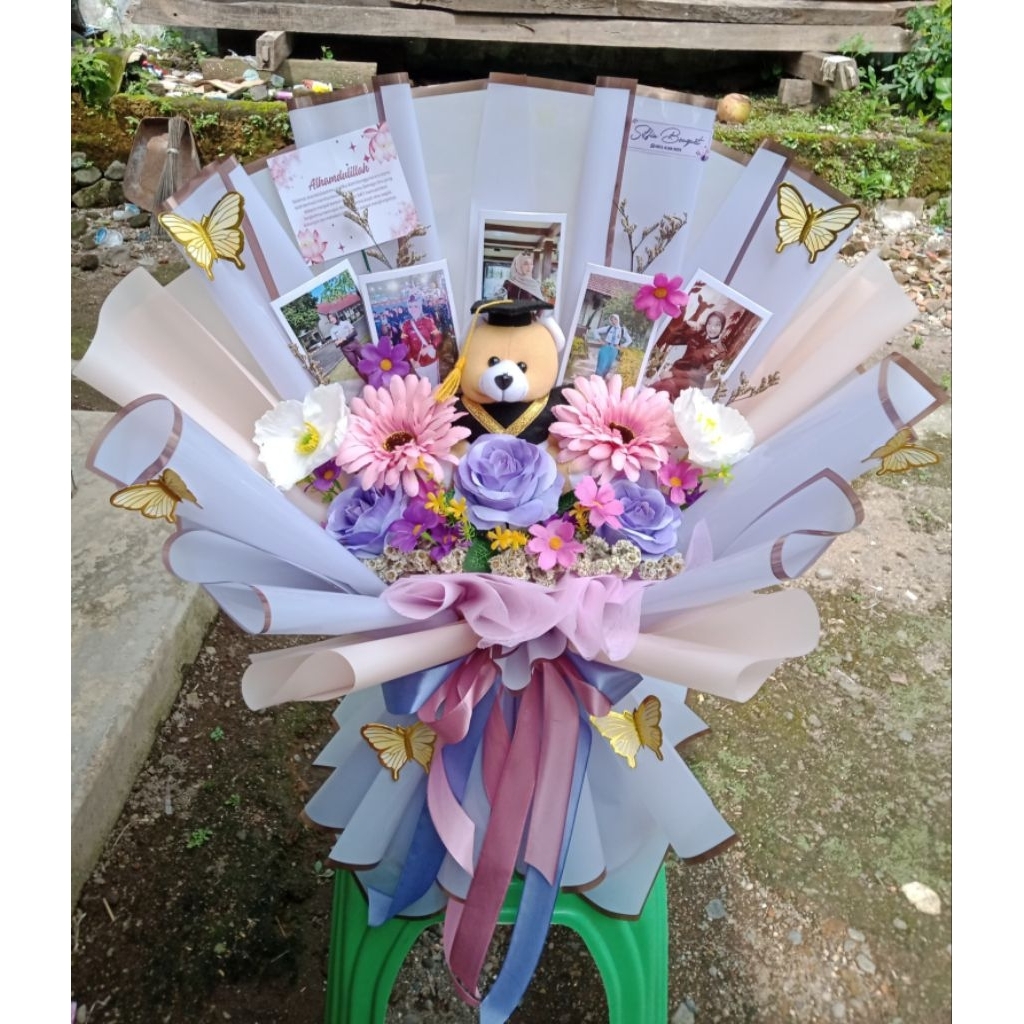 Buket Foto Polaroid mix Boneka / Buket Wisuda / Buket Graduation / Buket Foto