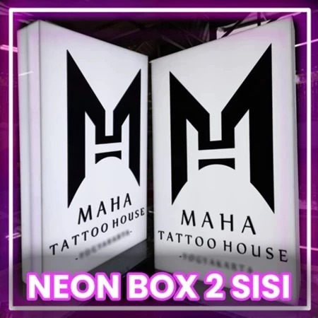 Neon Box Kotak 40x80cm 2 Sisi Full Acrylic