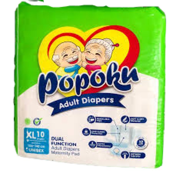 POPO DEWASA PEREKAT POPOKU XL 10 - Absorben ekstra, lembut, anti bocor