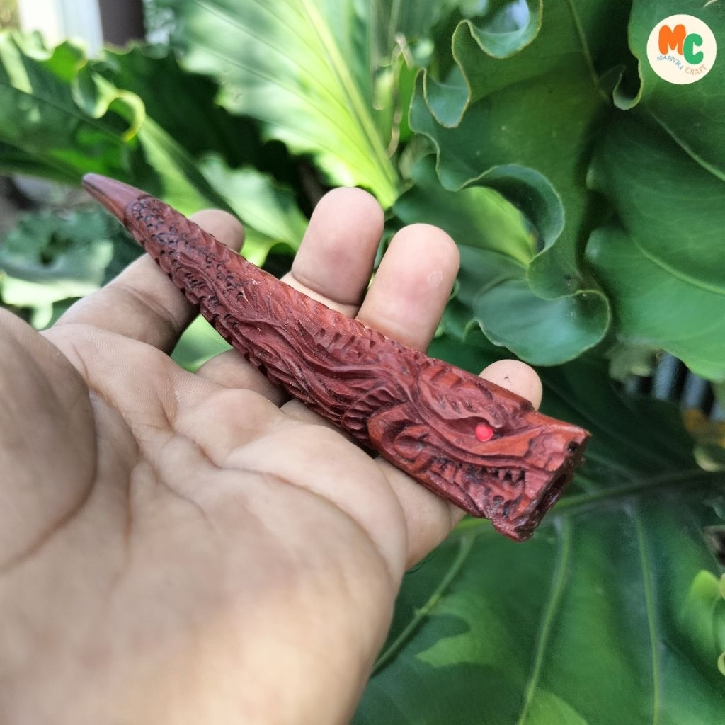 mahyracrafts | pipa once / once cangklong ukir naga kayu nagasari