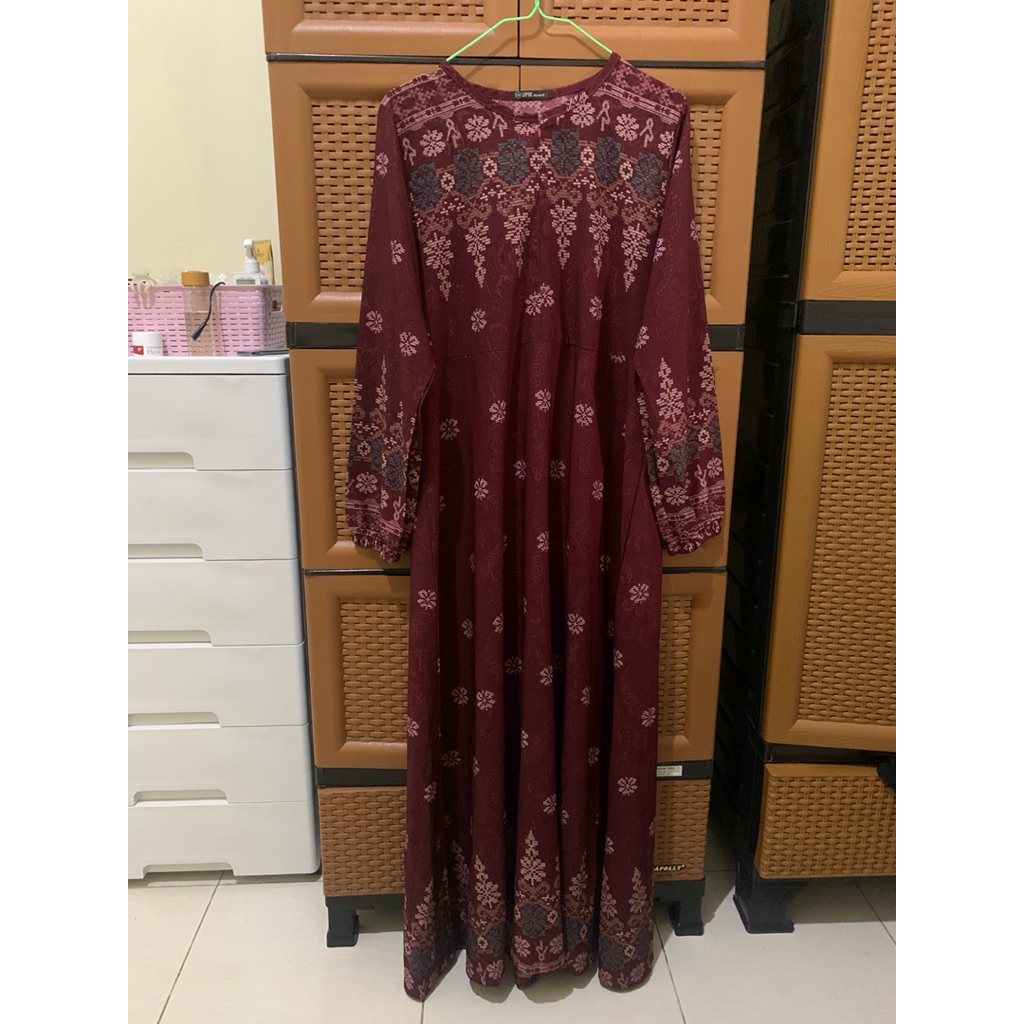 TERMURAH GAMIS WANITA WARNA MAROON + KERUDUNG