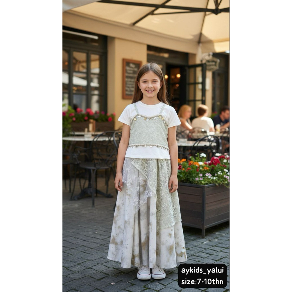 COD Setelan bangkok etnik anak perempuan viral 2026 atasan pendek bahan kaos rok motif etnik bahan k