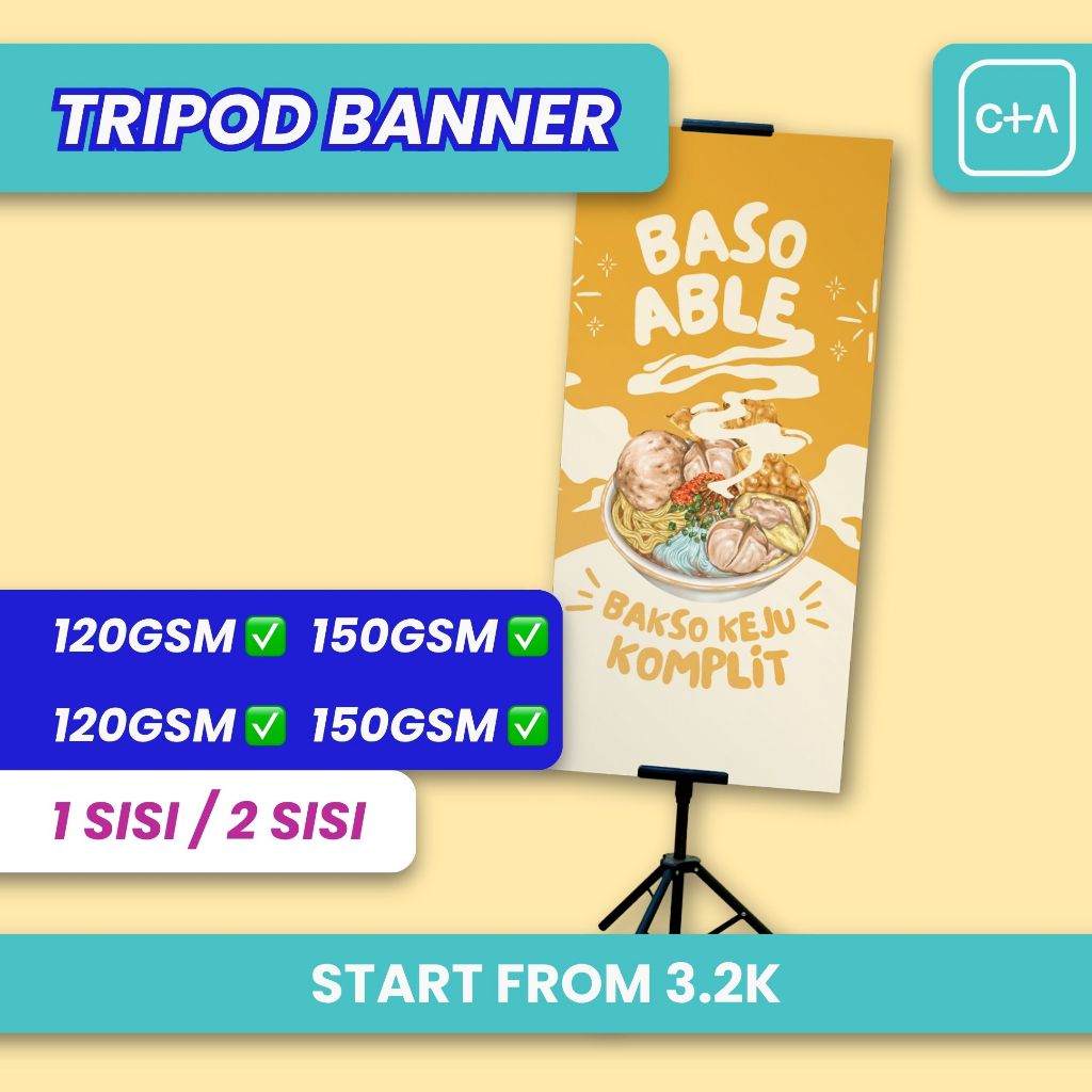 Cetak Tripod Banner INSTANT | Print Tripod Banner Foam Board INSTANT