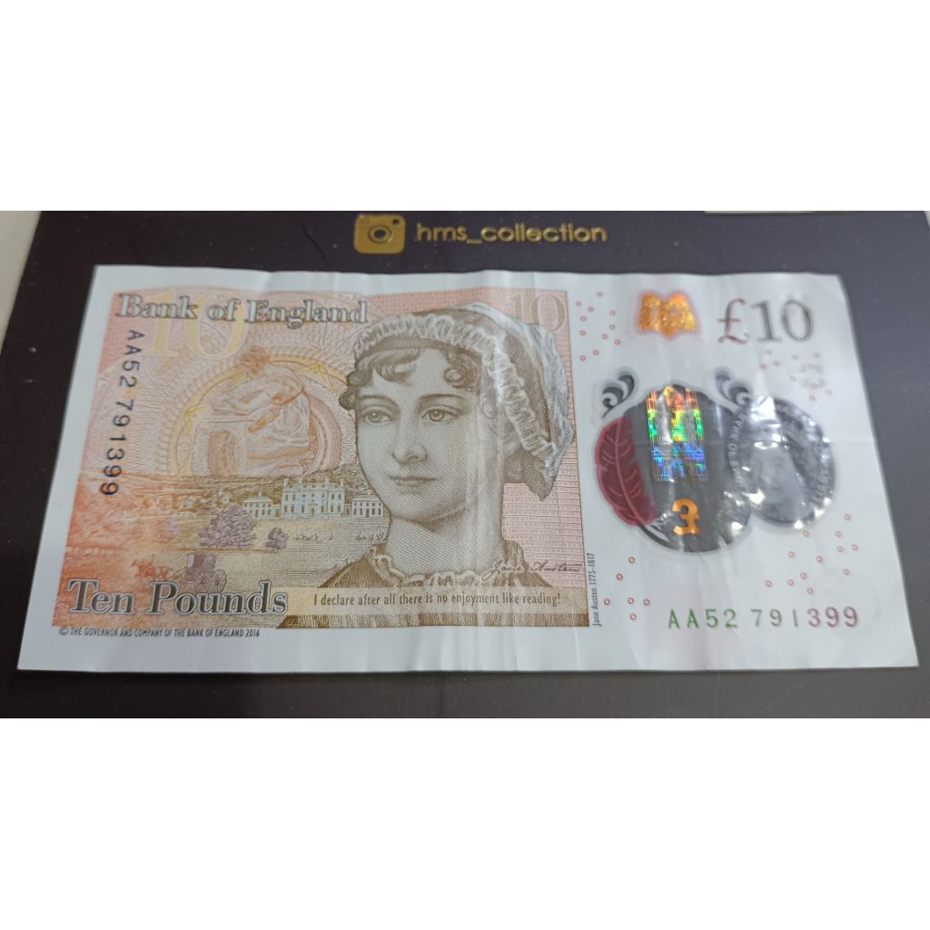 Uang GBP Asli polymer 10euro untuk koleksi