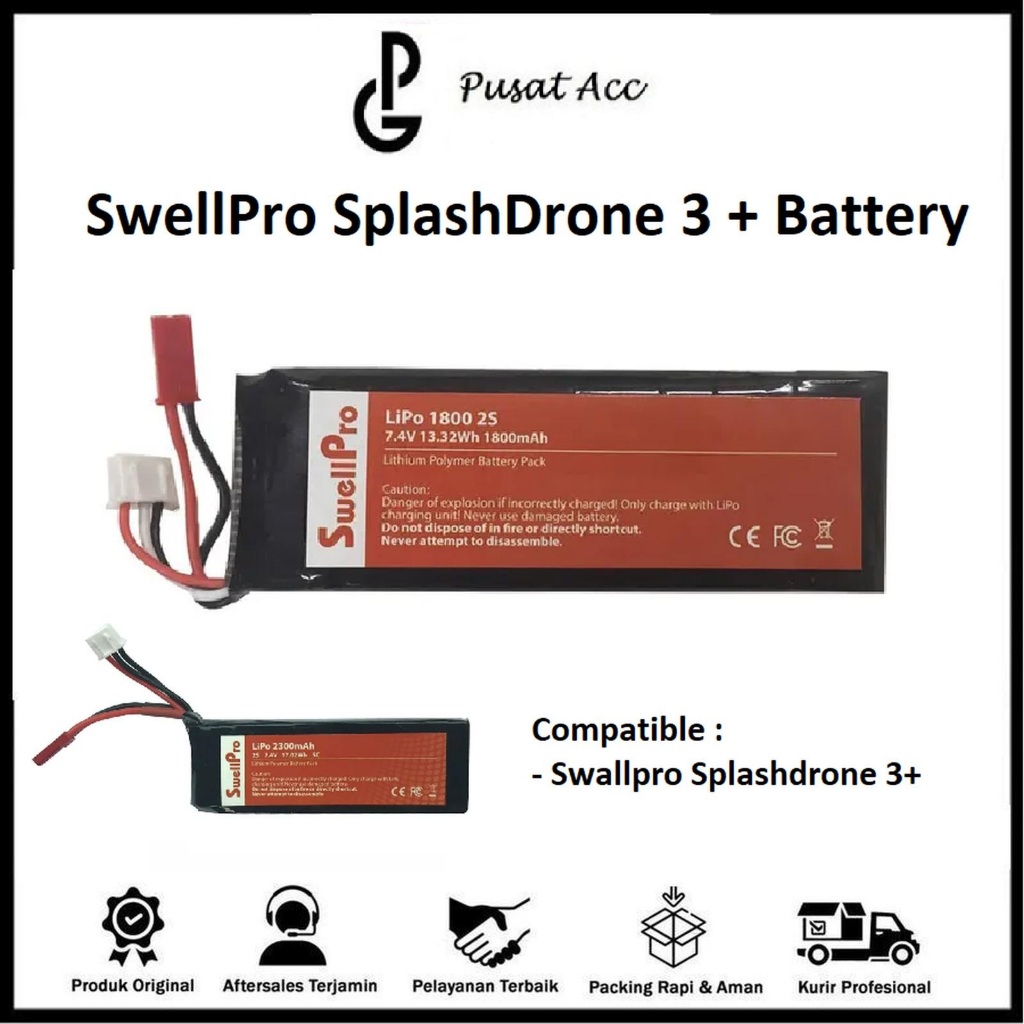 SwellPro SplashDrone 3 + Battery - SwellPro SplashDrone 3 Plus Baterai - SwellPro SplashDrone 3+ Bat