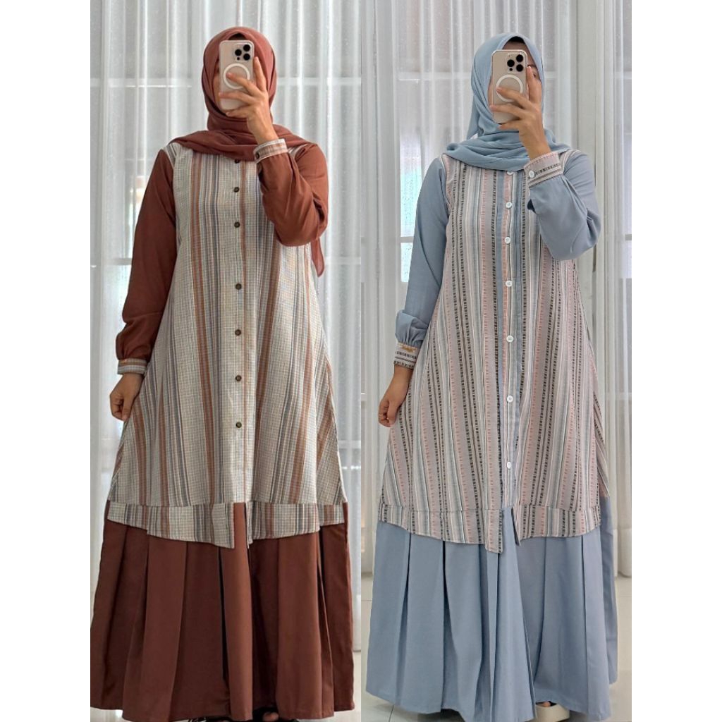GAMIS ORIGINAL NADHEEFA COTTON TRISET (READY)