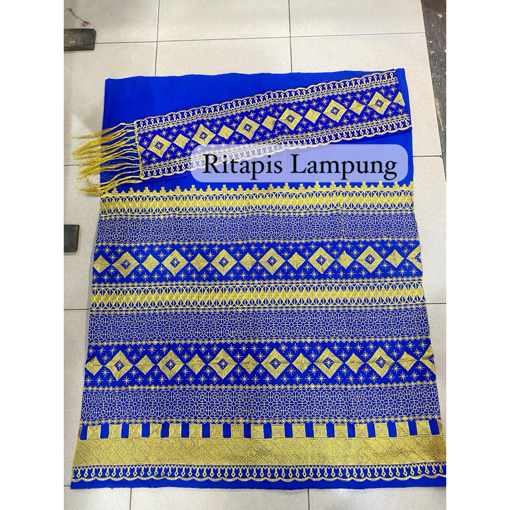 tapis lampung sanwos biru motif limar(terbaru)